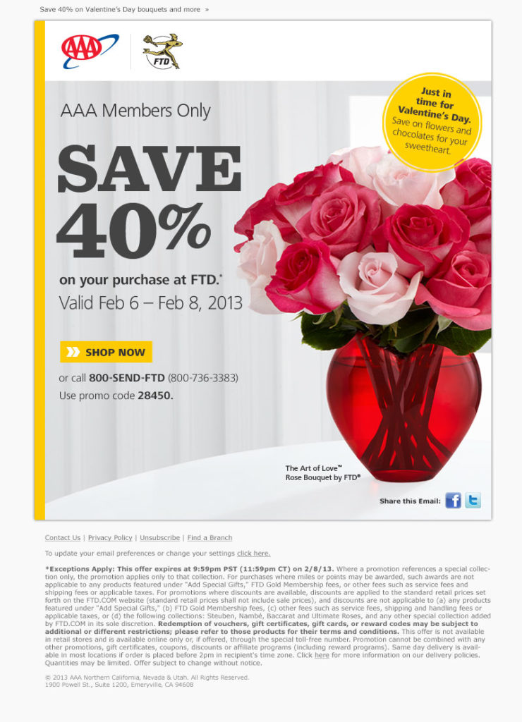 FTD Valentine email