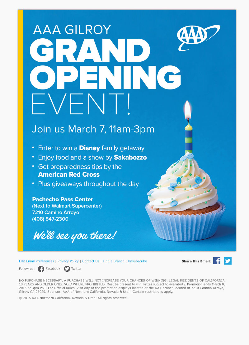 Grand Opening email