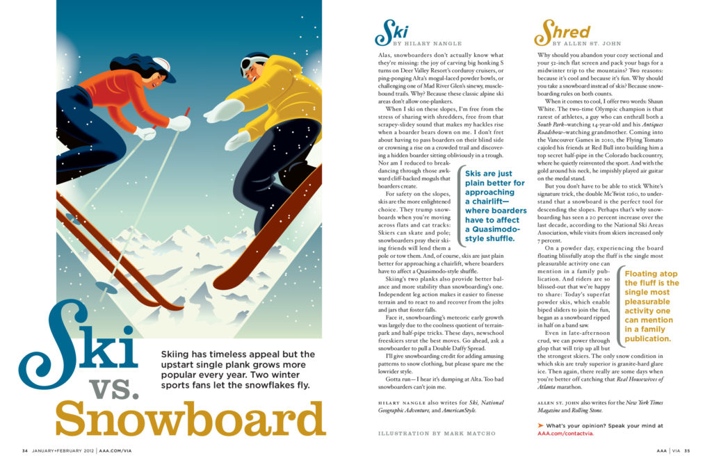 Ski vs. Snowboard feature
